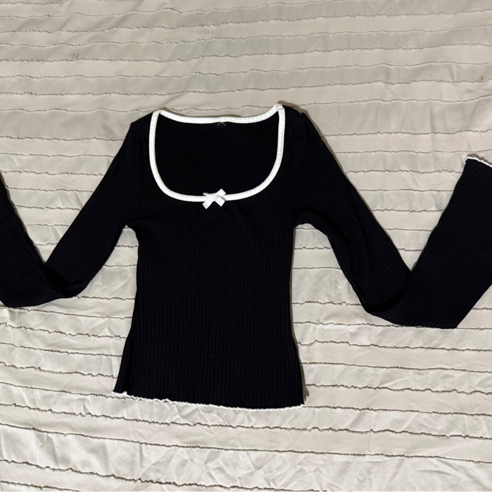 H&M Black Sweater with White Accents